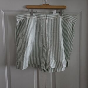 Banana Republic Green and White Striped Shorts
